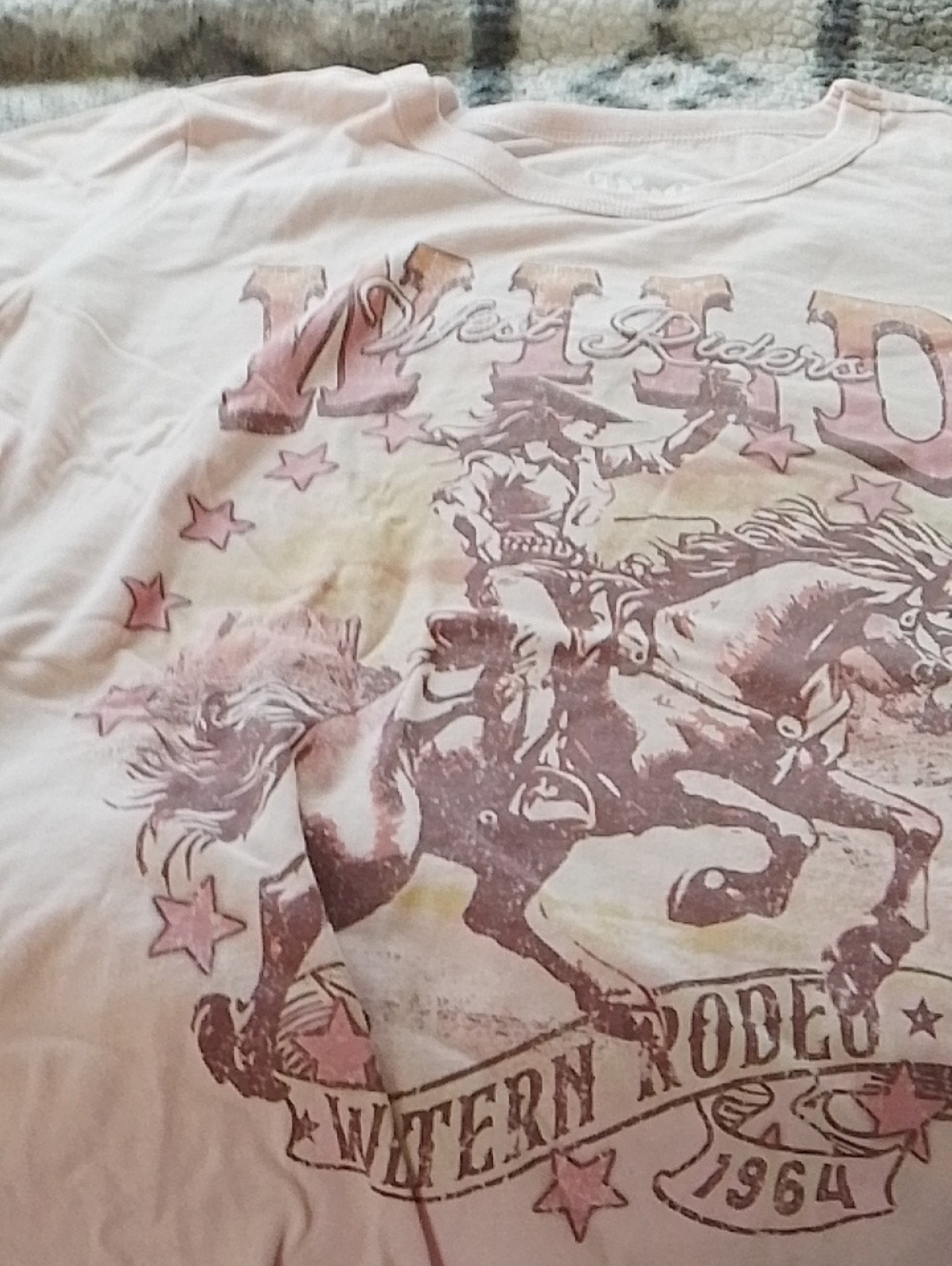 Western Rodeo Graphic Tee - Pale Pink